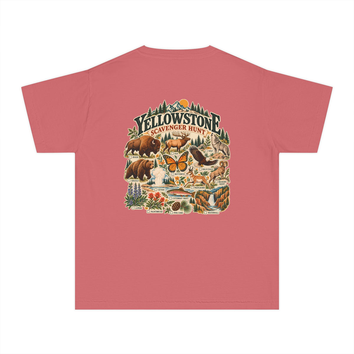 Custom Kids Yellowstone Scavenger Hunt Tee