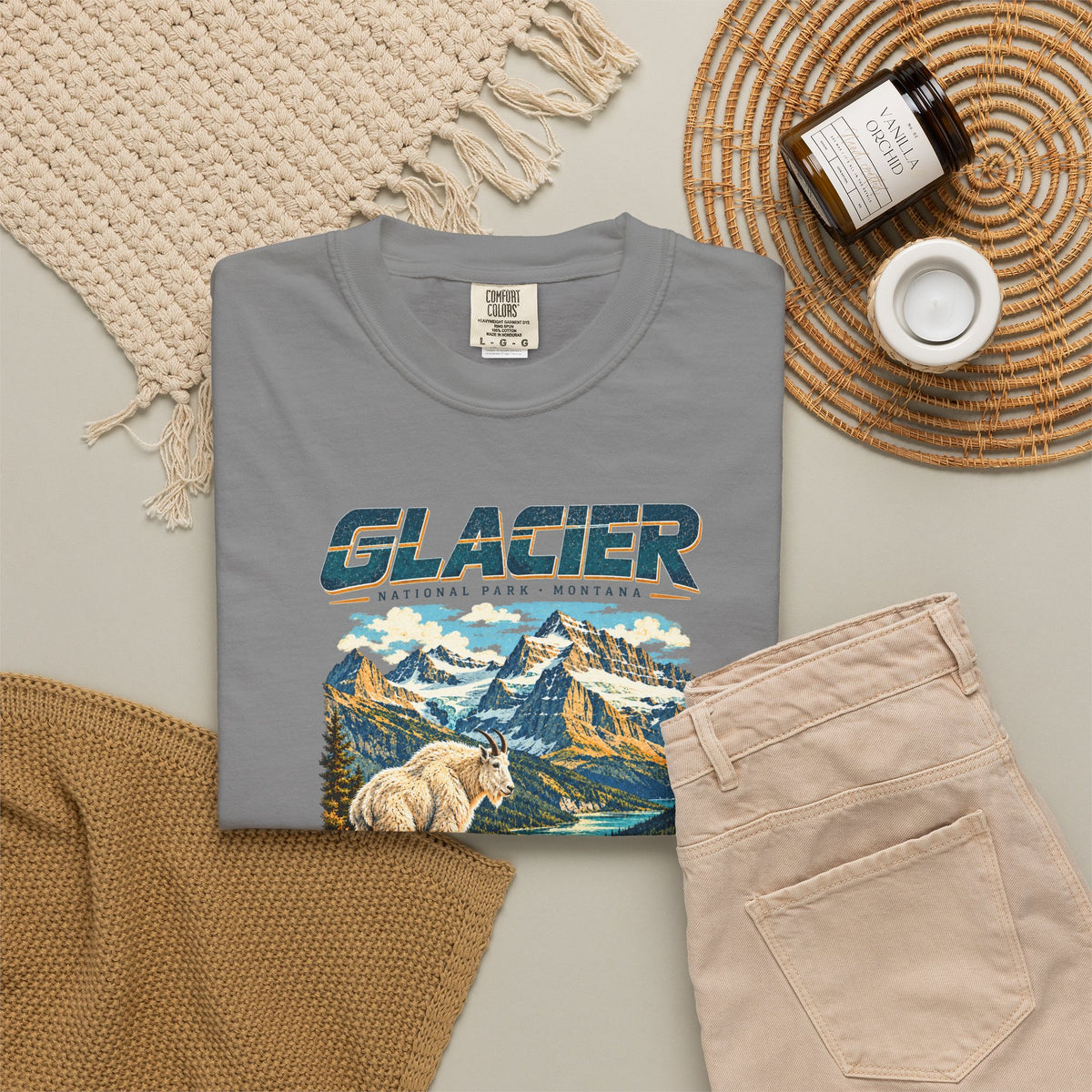 Custom Glacier National Park Vintage Mountain Goat Shirt