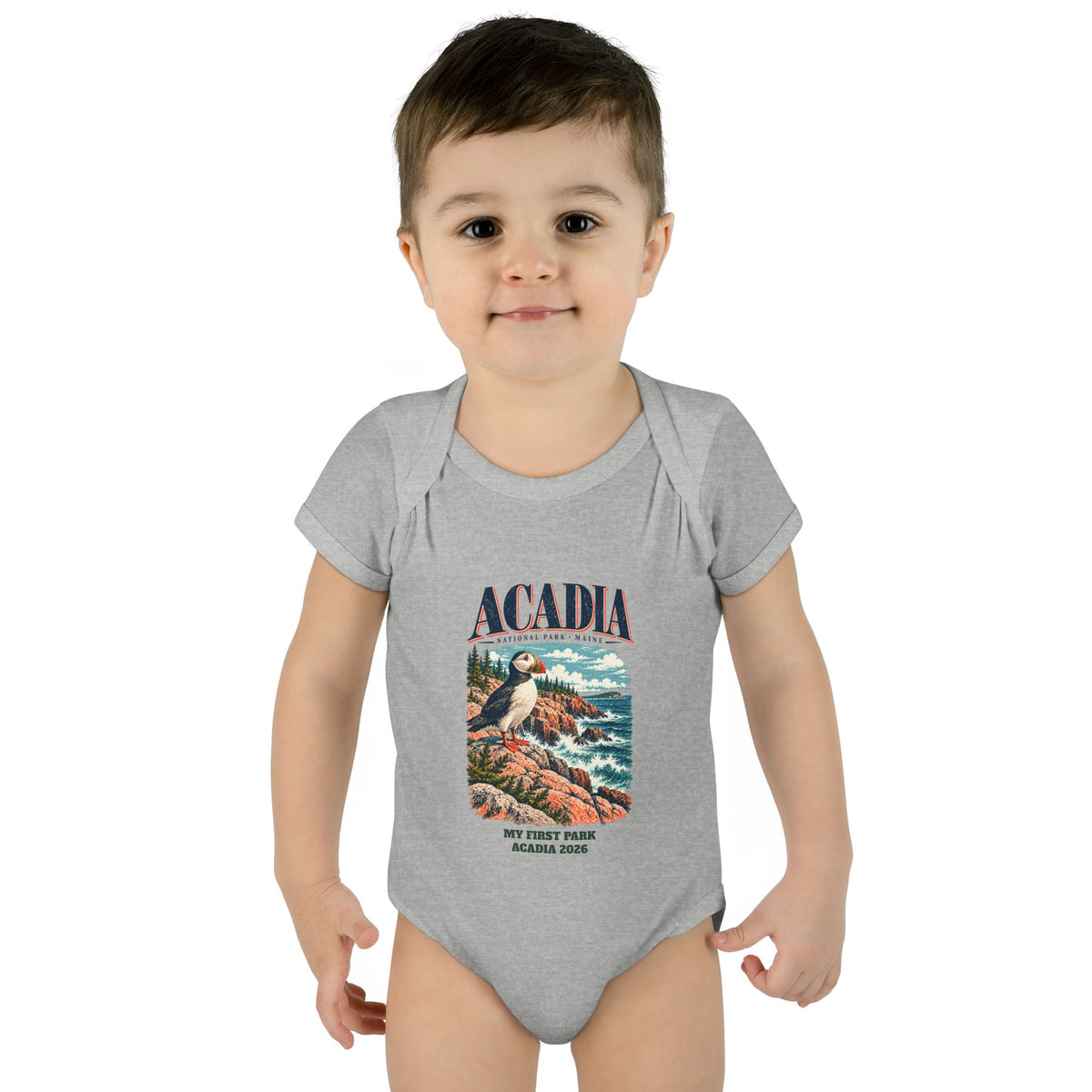 Custom Baby Acadia National Park Puffin Onesie