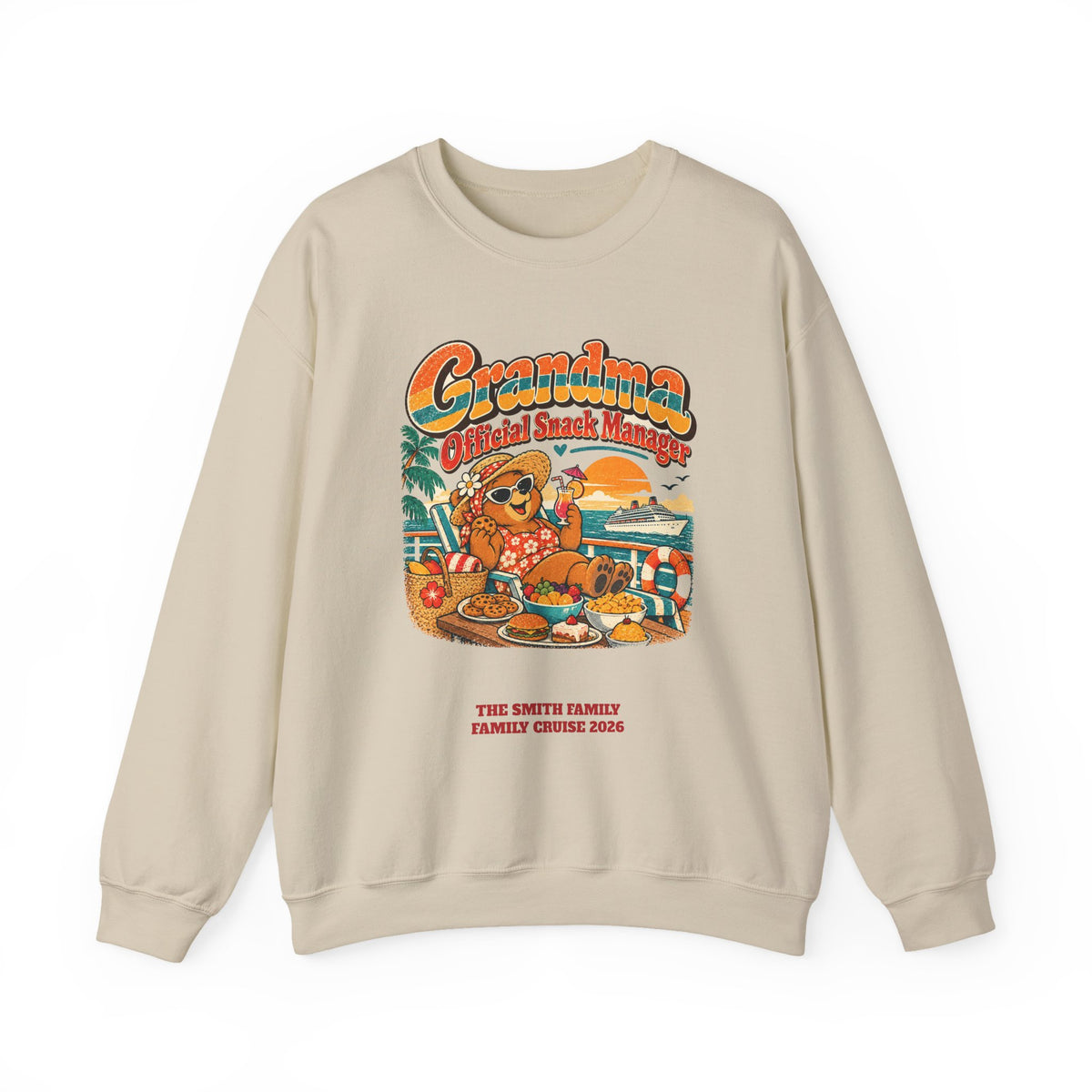 Custom Grandma Snack Manager Cruise Sweatshirt