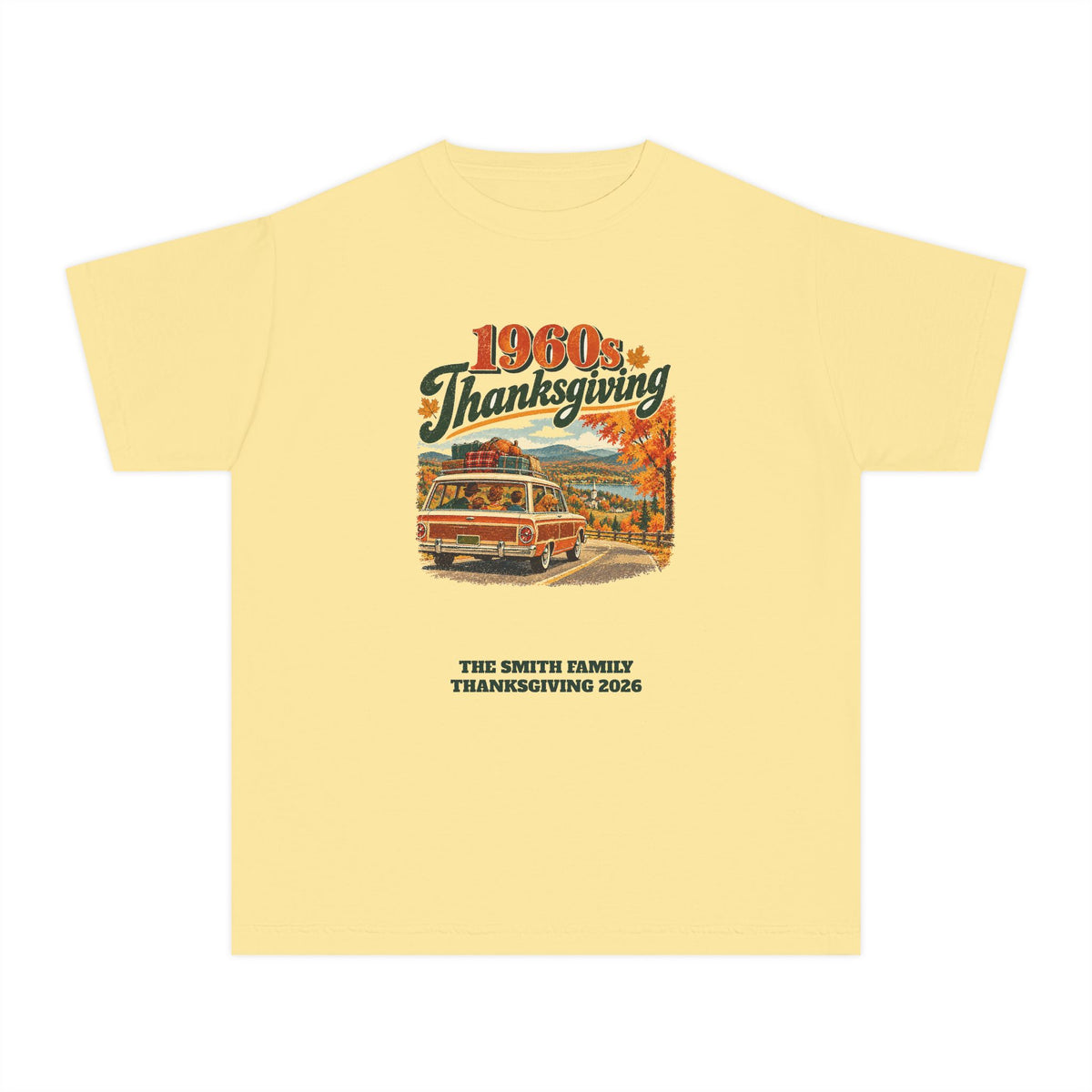 Custom Kids 1960s Thanksgiving Road Trip Shirt