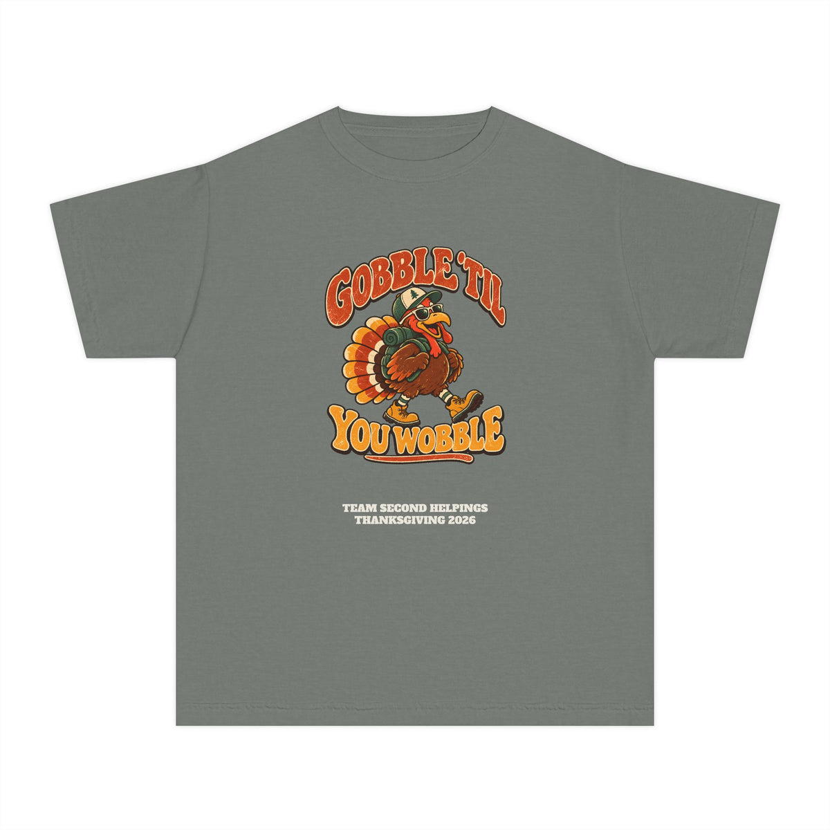 Custom Kids Gobble 'Til You Wobble Thanksgiving Shirt