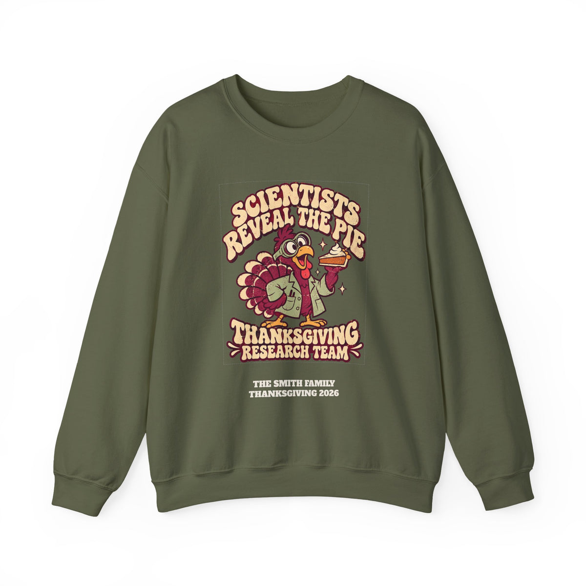 Custom Thanksgiving Pie Research Team Sweatshirt