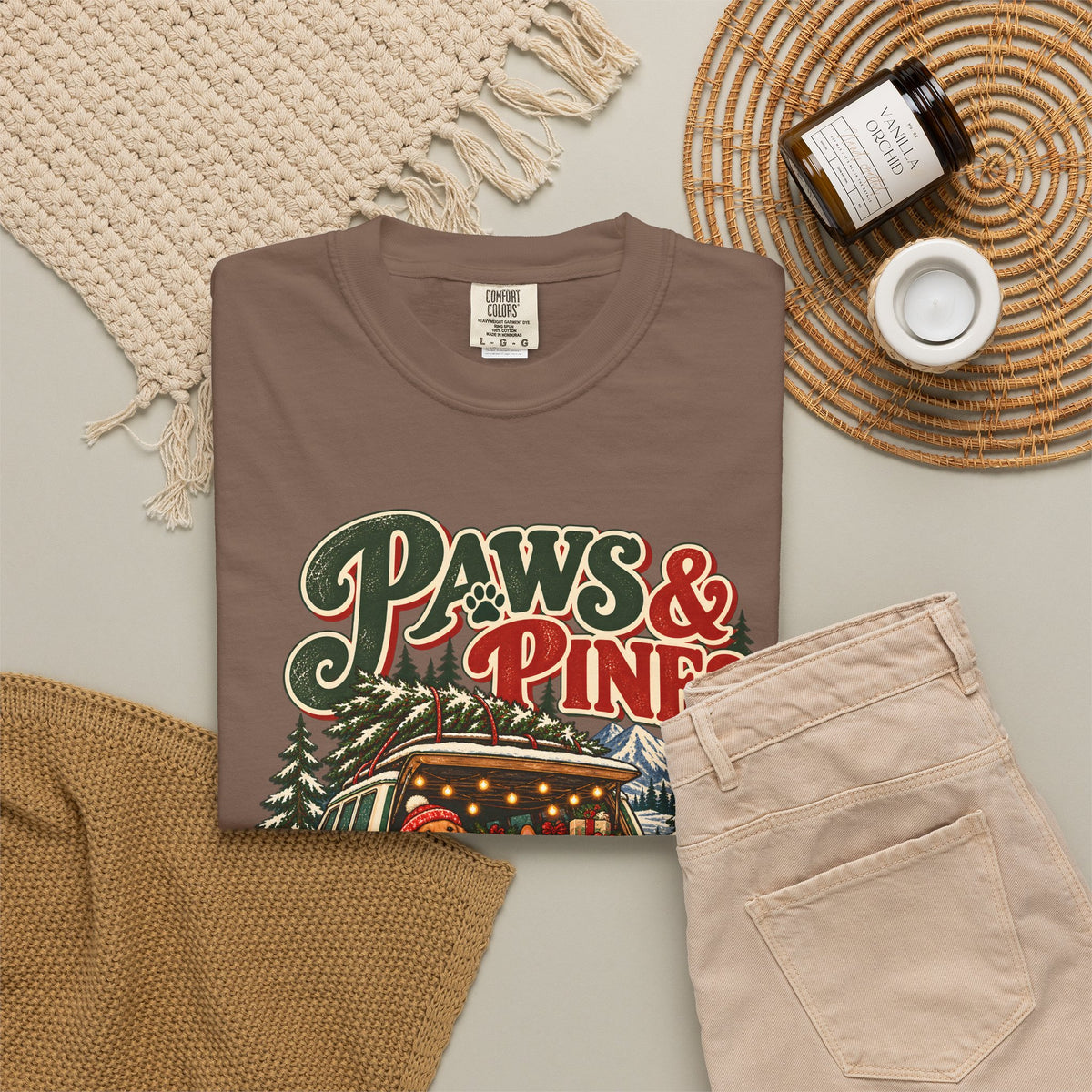 Custom Paws & Pines Christmas Dog Shirt