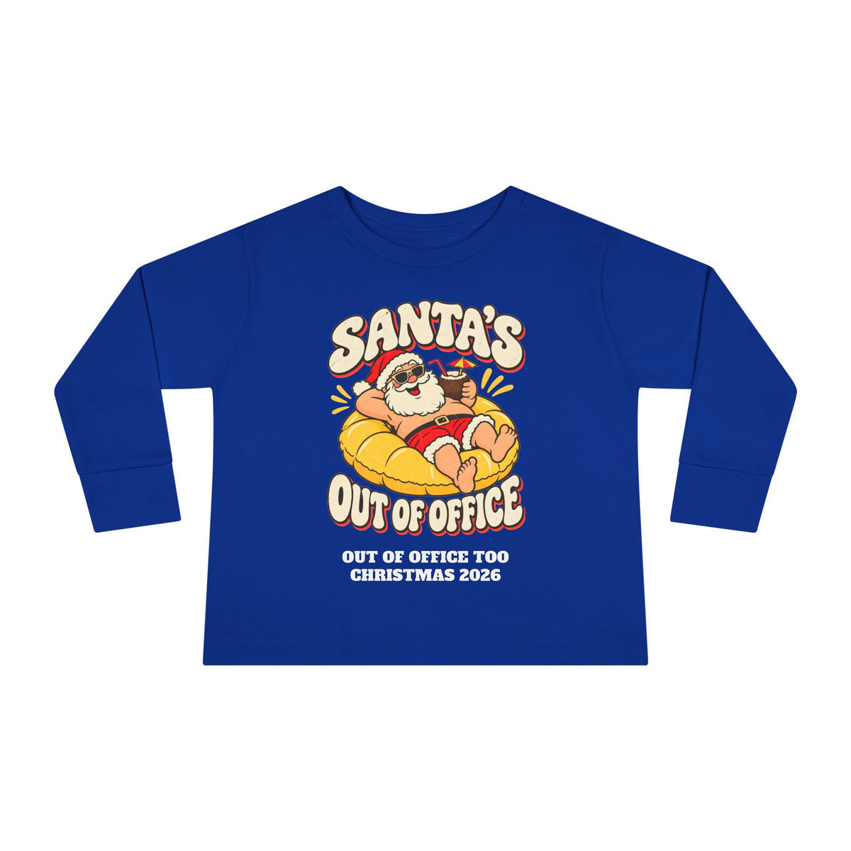 Custom Toddler Santa's Out Of Office Christmas Long Sleeve Shirt