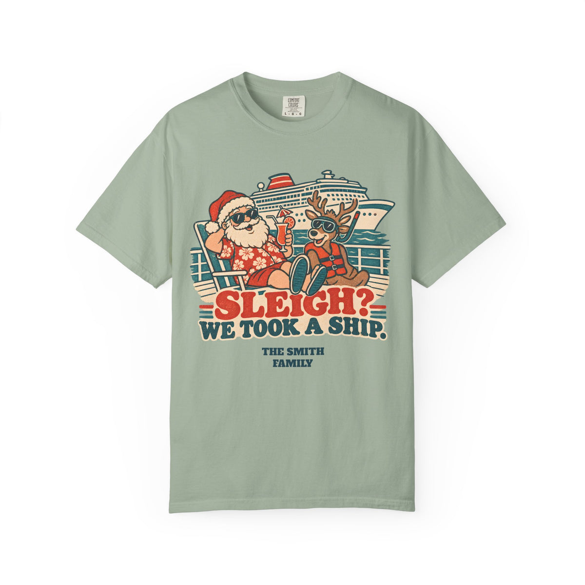 Custom Sleigh We Took a Ship Family Christmas Cruise Shirt