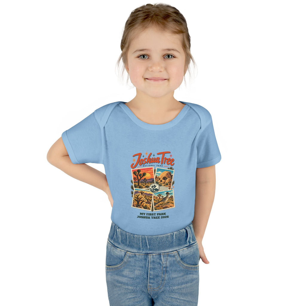 Custom Baby Joshua Tree National Park Stamp Collage Onesie