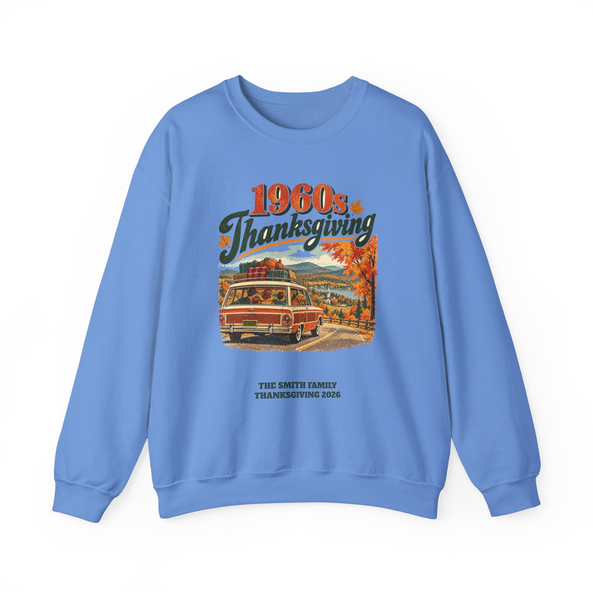 Custom 1960s Thanksgiving Family Road Trip Sweatshirt