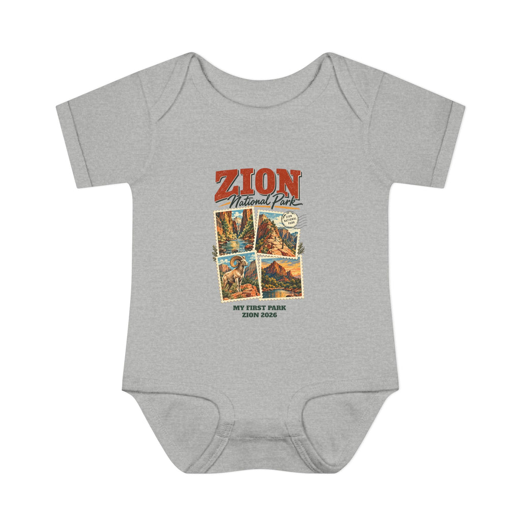 Custom Baby Zion National Park Stamp Collage Onesie