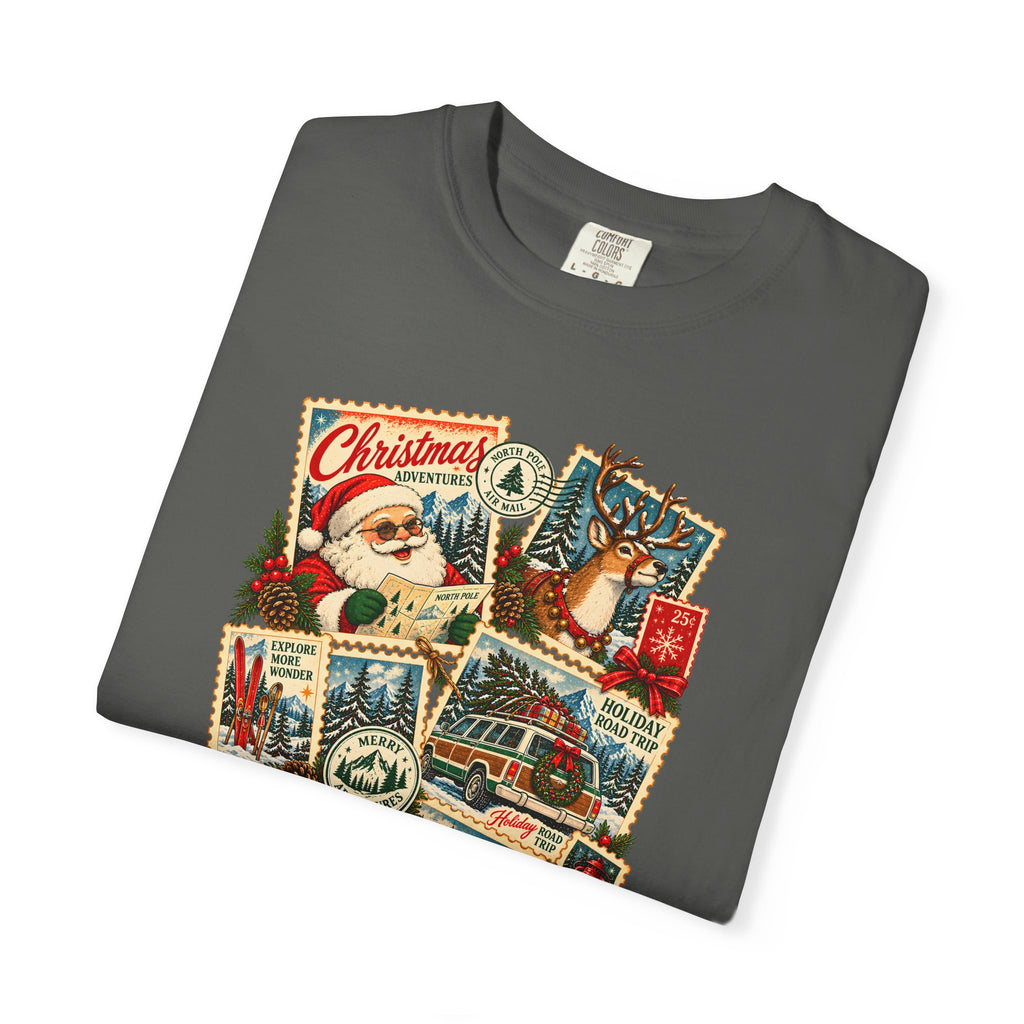 Custom Christmas Adventures Vintage Stamp Shirt