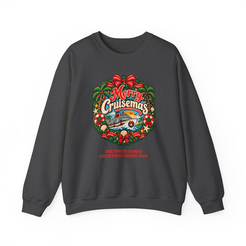 Custom Merry Cruisemas Wreath Christmas Cruise Sweatshirt