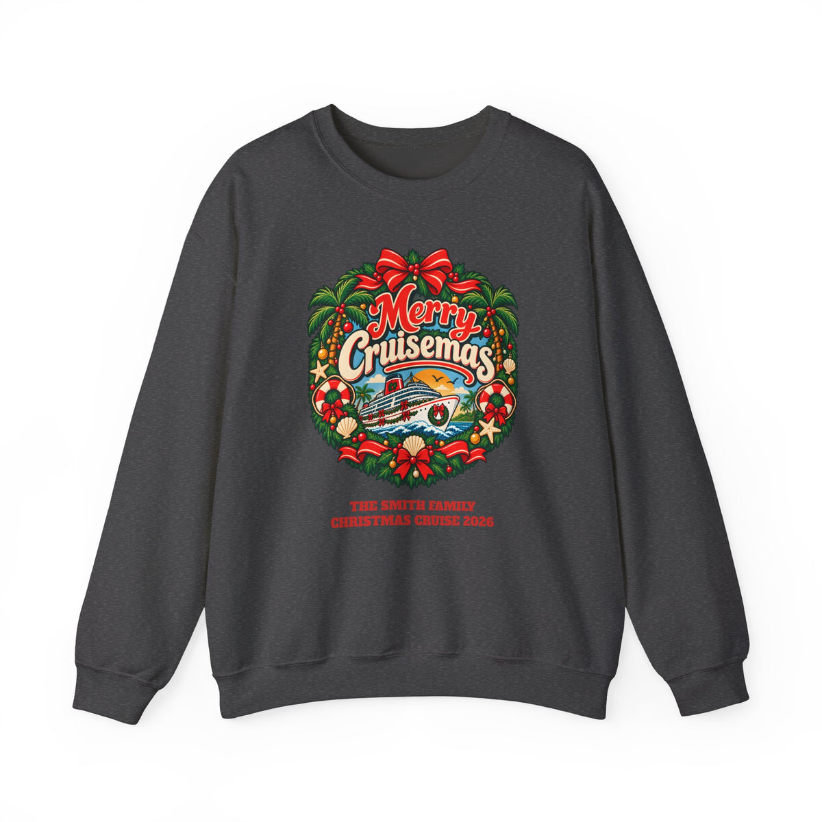 Custom Merry Cruisemas Wreath Christmas Cruise Sweatshirt