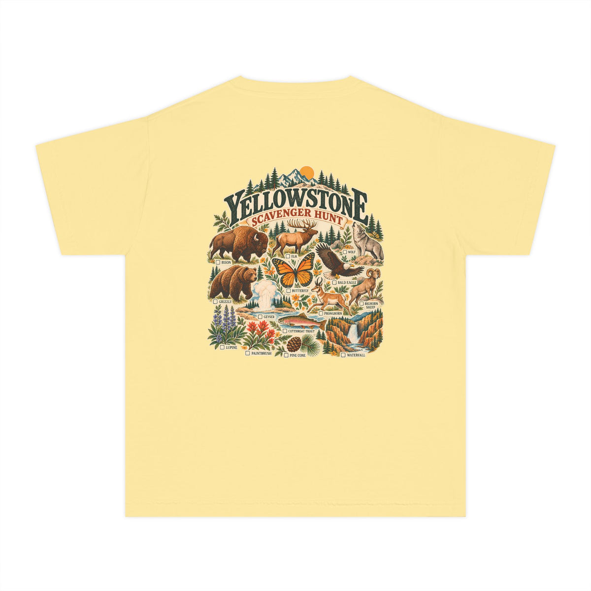 Custom Kids Yellowstone Scavenger Hunt Tee
