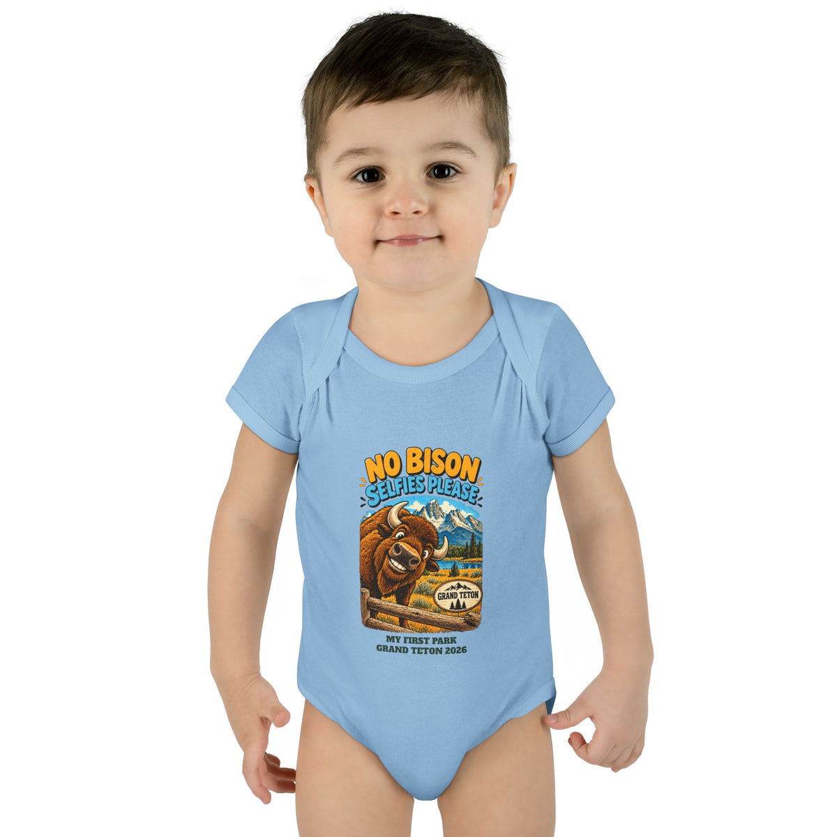 Custom Baby Grand Teton National Park Funny Bison Onesie