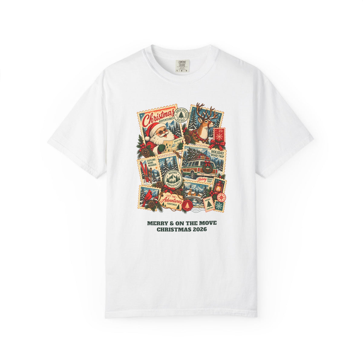 Custom Christmas Adventures Vintage Stamp Shirt
