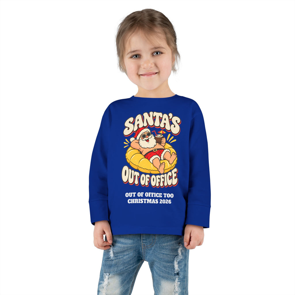 Custom Toddler Santa's Out Of Office Christmas Long Sleeve Shirt