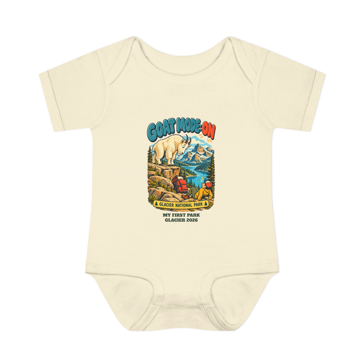 Custom Baby Glacier National Park Funny Goat Mode Onesie