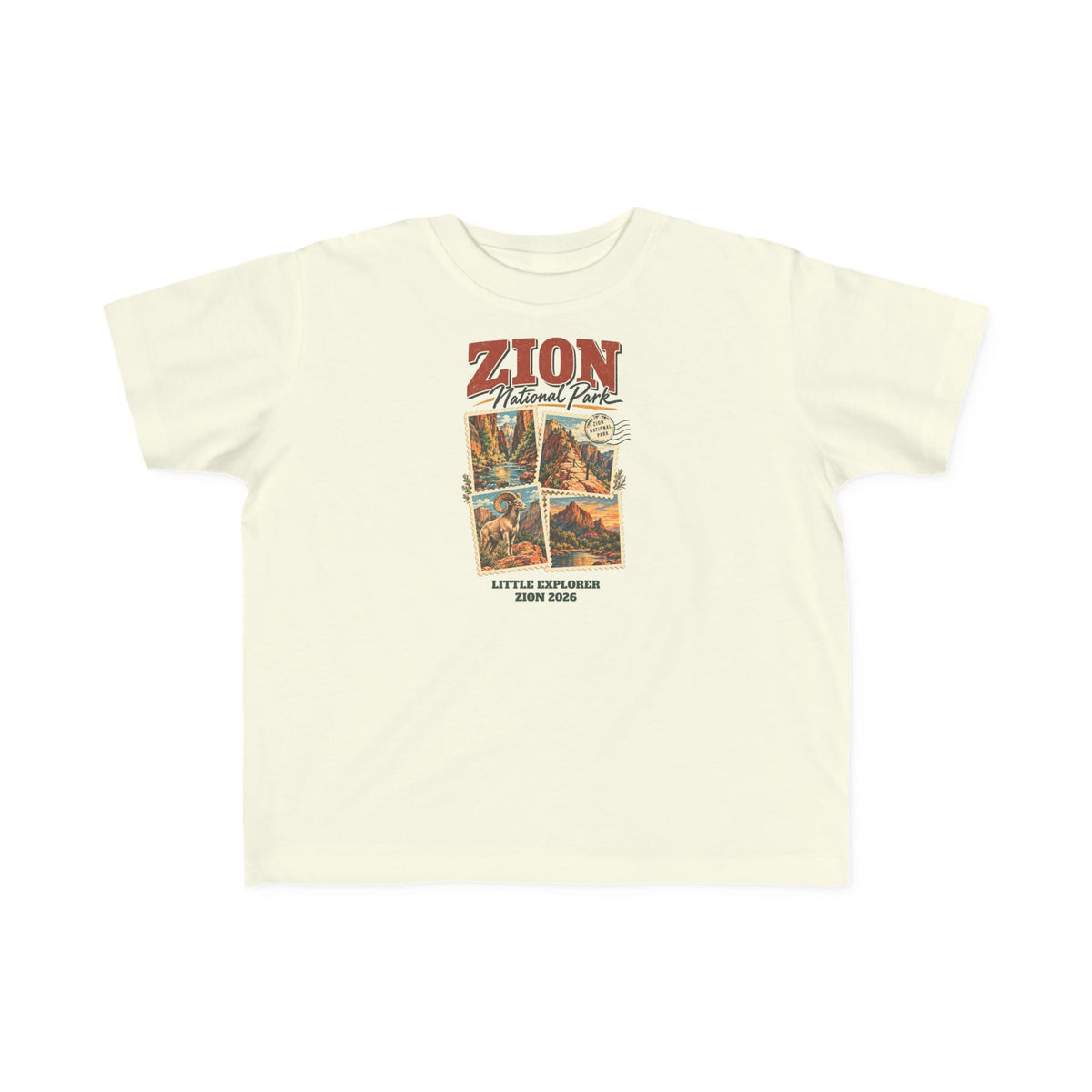 Custom Toddler Zion National Park Stamp Collage Shirt