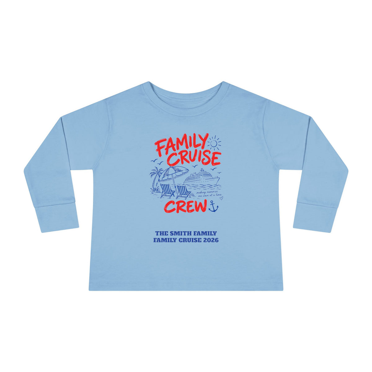 Custom Toddler Family Cruise Crew Long Sleeve Shirt