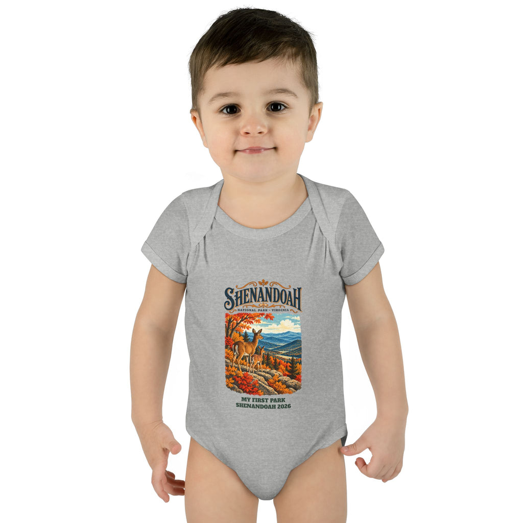 Custom Baby Shenandoah National Park Vintage Deer Onesie