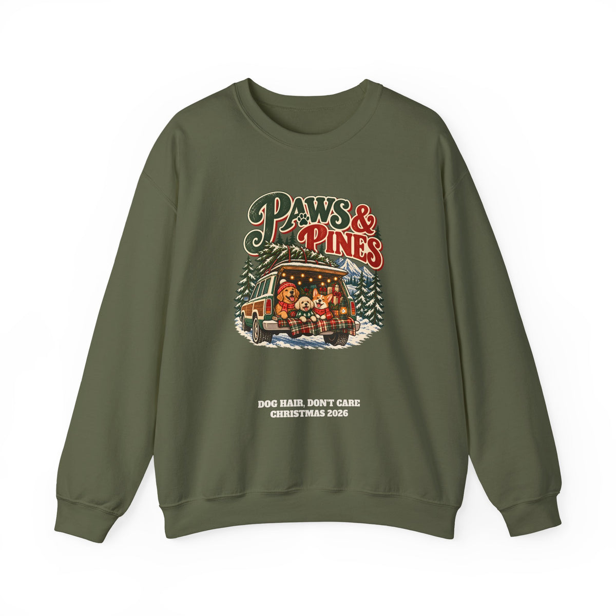 Custom Paws & Pines Christmas Dog Sweatshirt