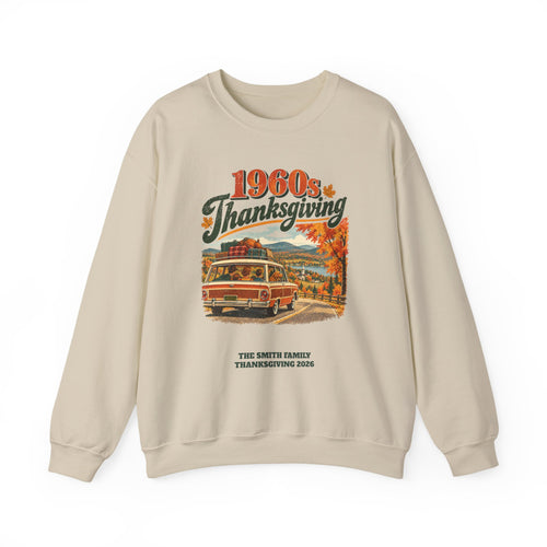 Custom 1960s Thanksgiving Family Road Trip Sweatshirt