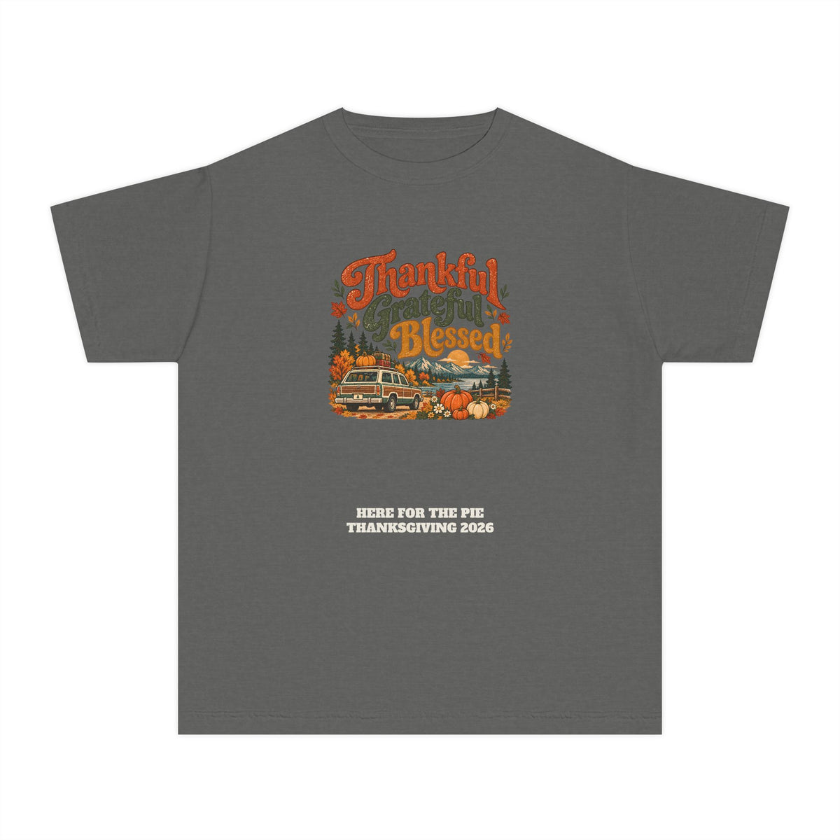 Custom Kids Thankful Grateful Blessed Thanksgiving Road Trip Shirt