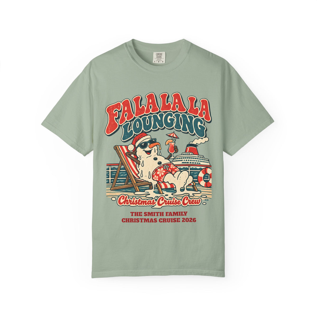 Custom Fa La La Lounging Family Christmas Cruise Shirt