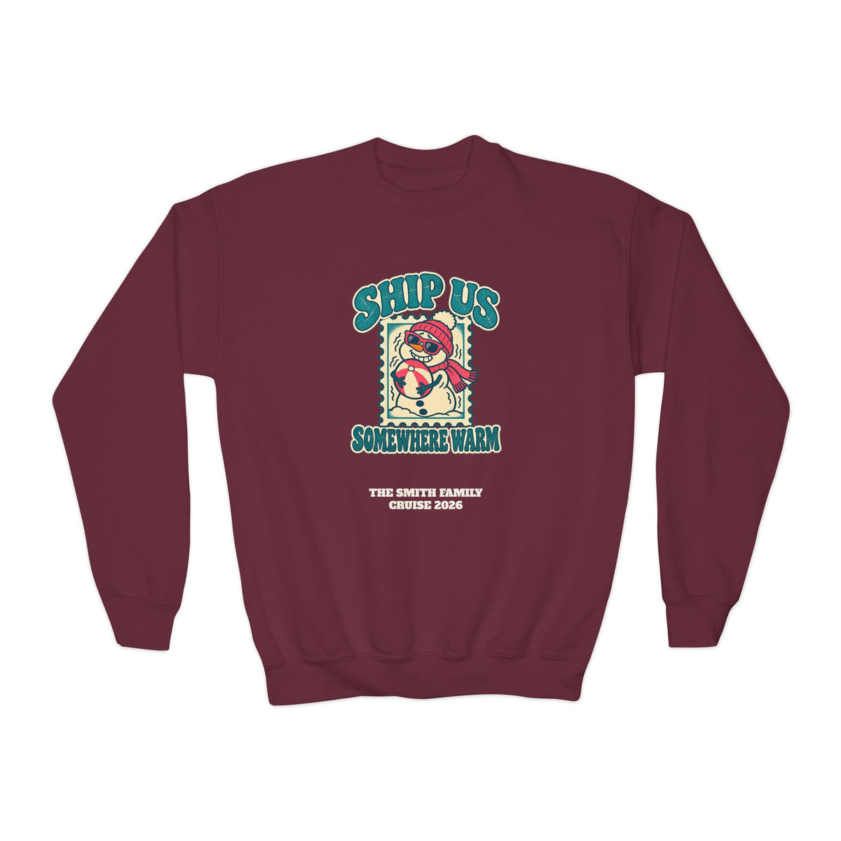 Custom Kids Ship Us Somewhere Warm Cruise Sweatshirt