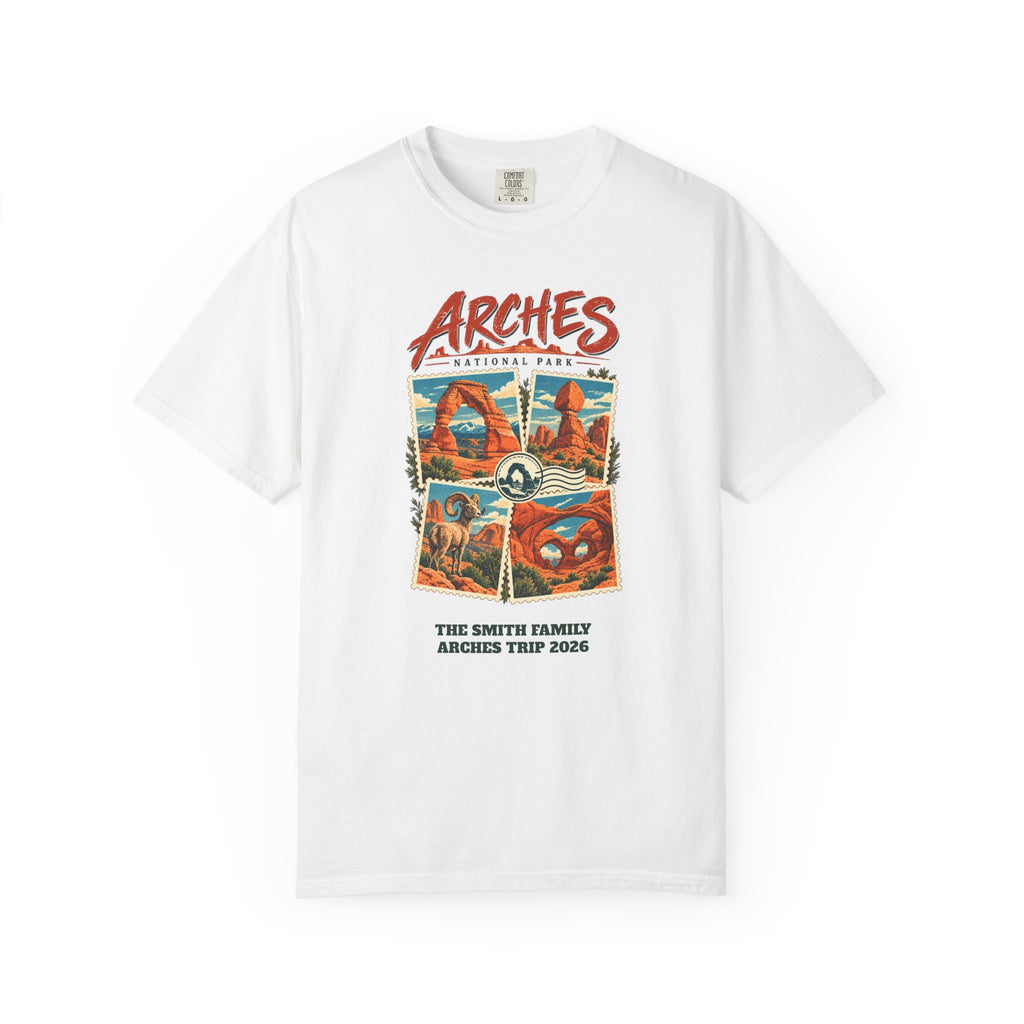 Custom Arches National Park Stamp Collage Shirt