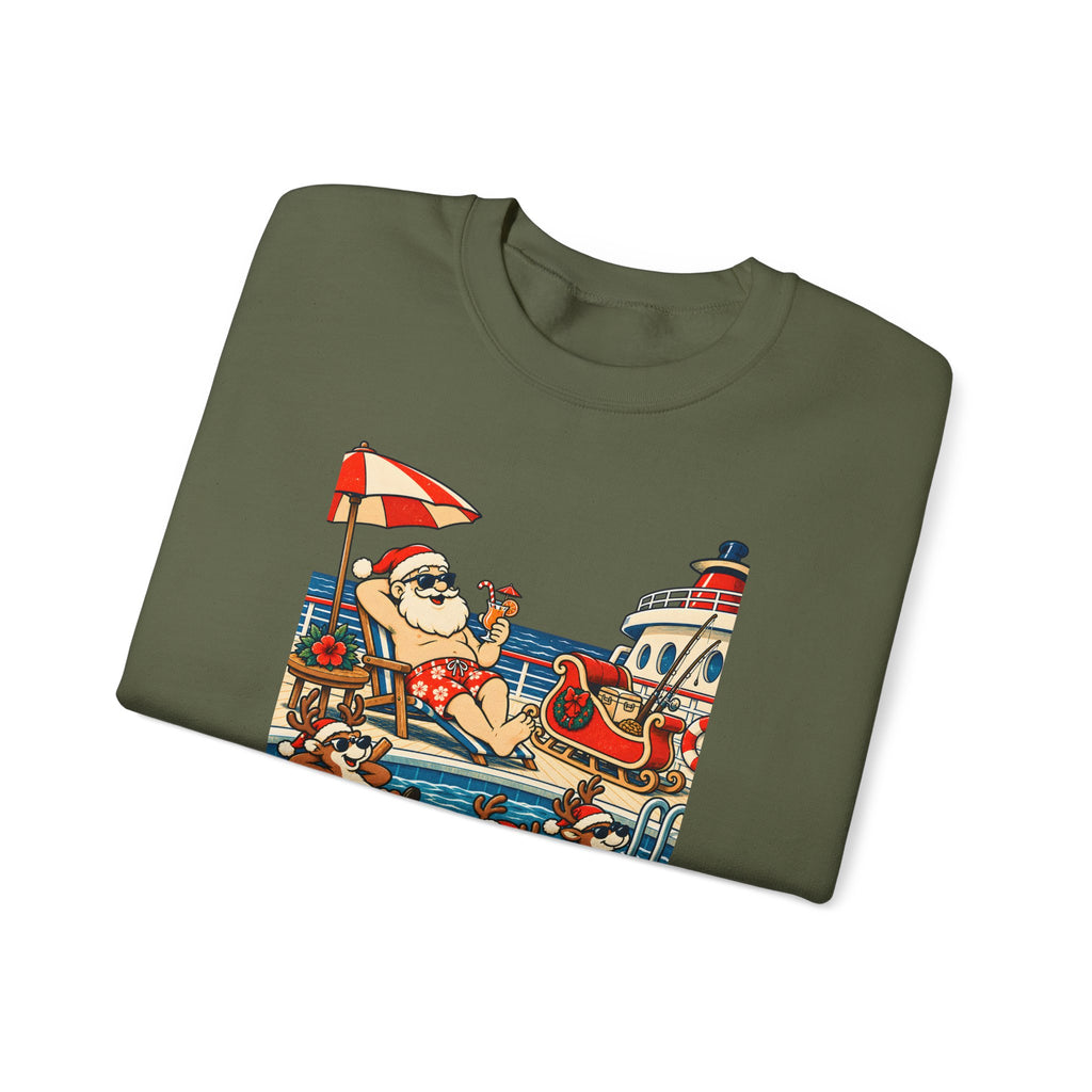 Custom Santa Pool Day Christmas Cruise Sweatshirt