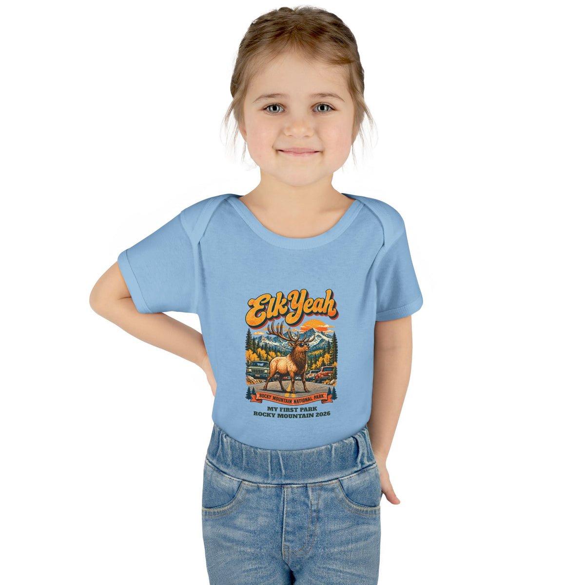 Custom Baby Rocky Mountain National Park Elk Yeah Onesie