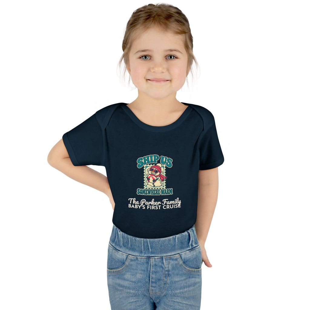 Custom Baby Ship Us Somewhere Warm Cruise Onesie