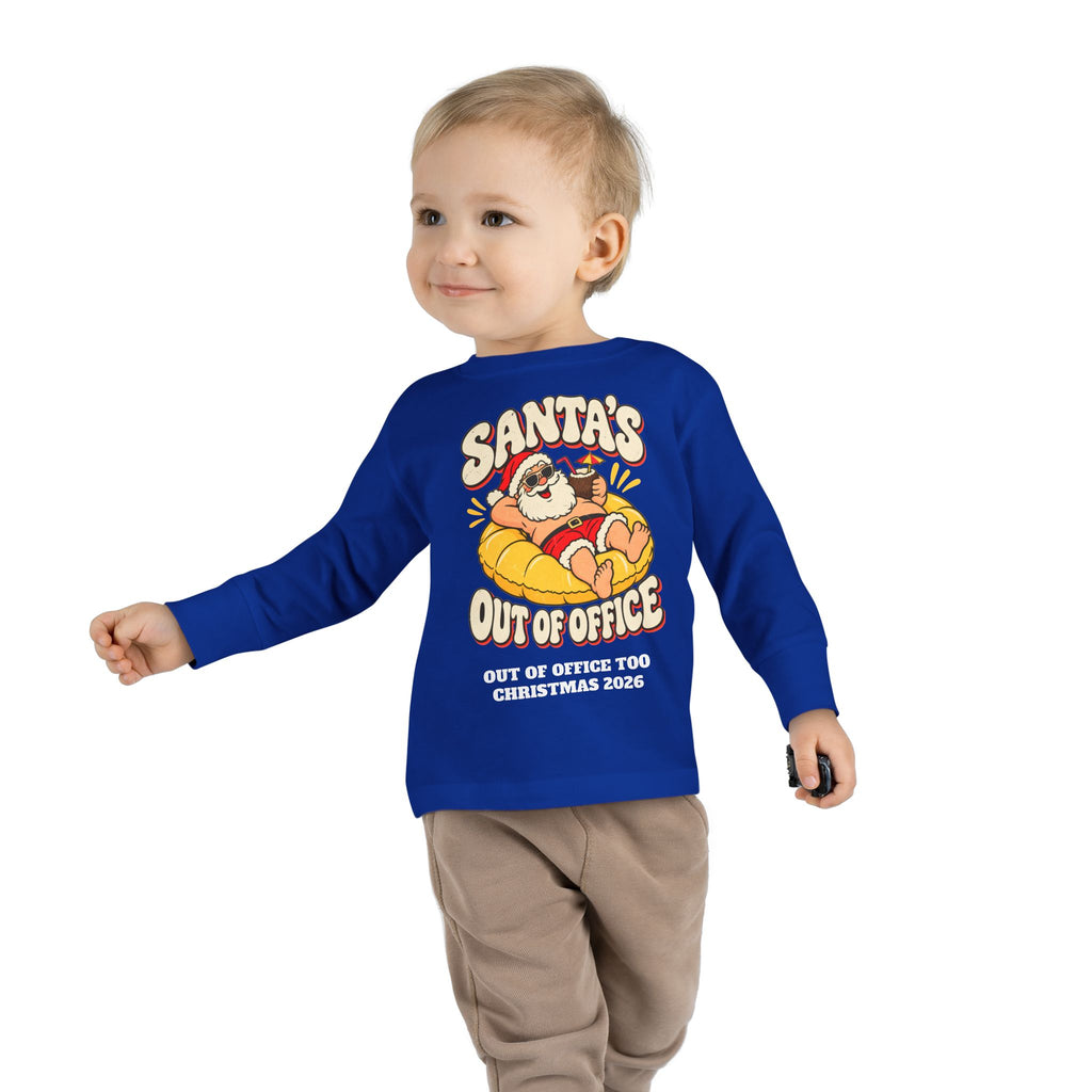 Custom Toddler Santa's Out Of Office Christmas Long Sleeve Shirt