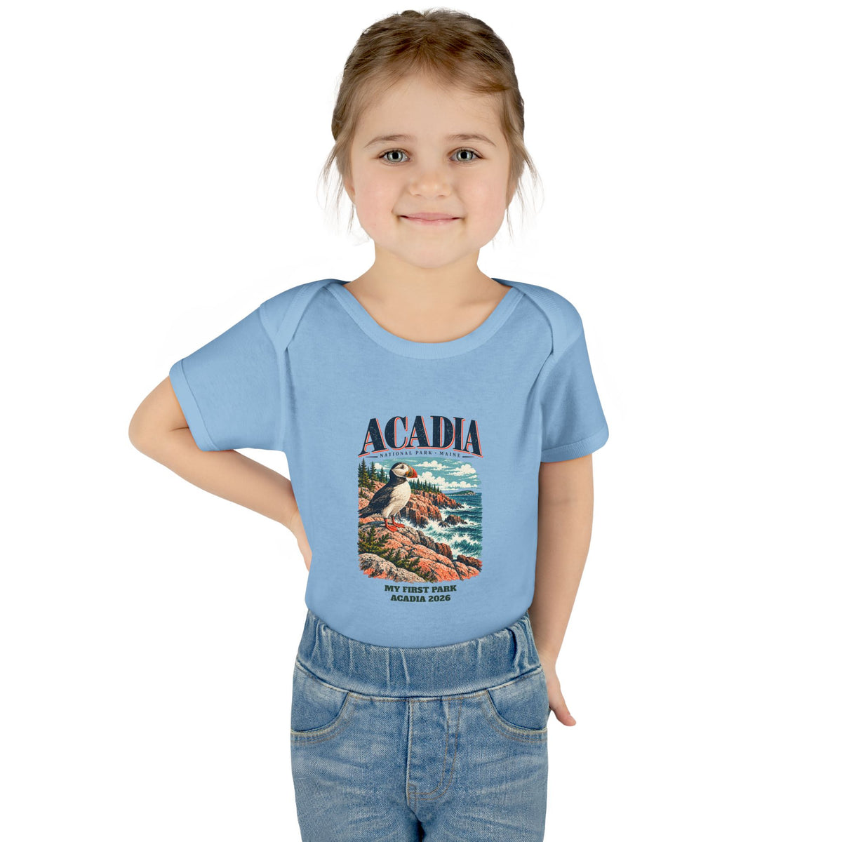 Custom Baby Acadia National Park Puffin Onesie