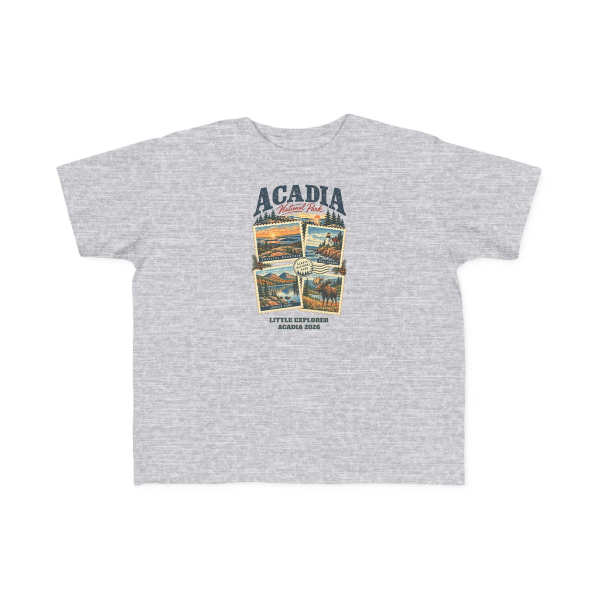 Custom Toddler Acadia National Park Stamp Collage Shirt
