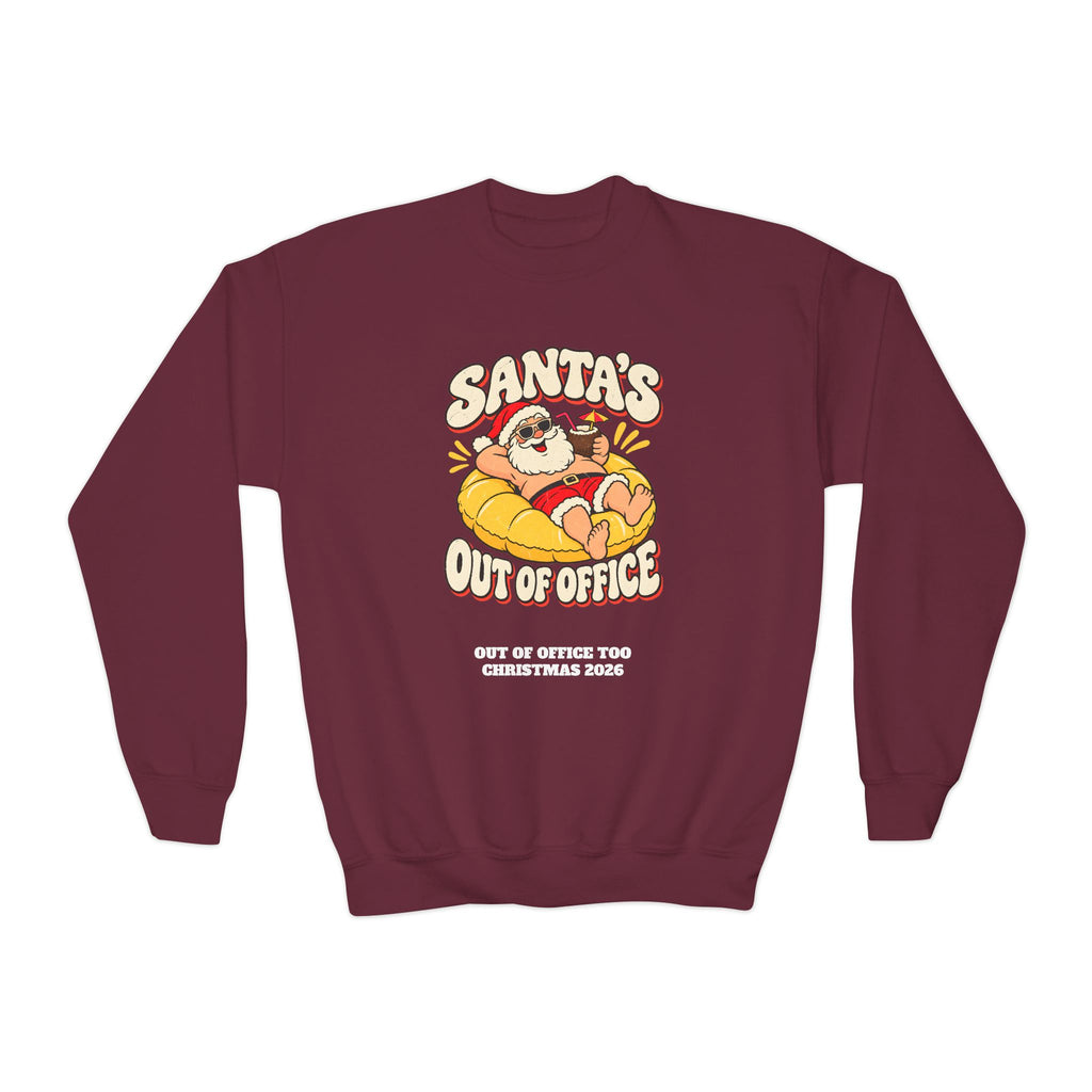 Custom Kids Santa's Out Of Office Christmas Sweatshirt