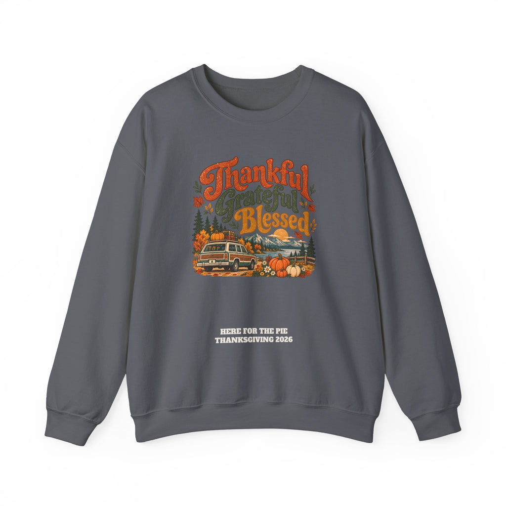 Custom Thankful Grateful Blessed Thanksgiving Road Trip Sweatshirt