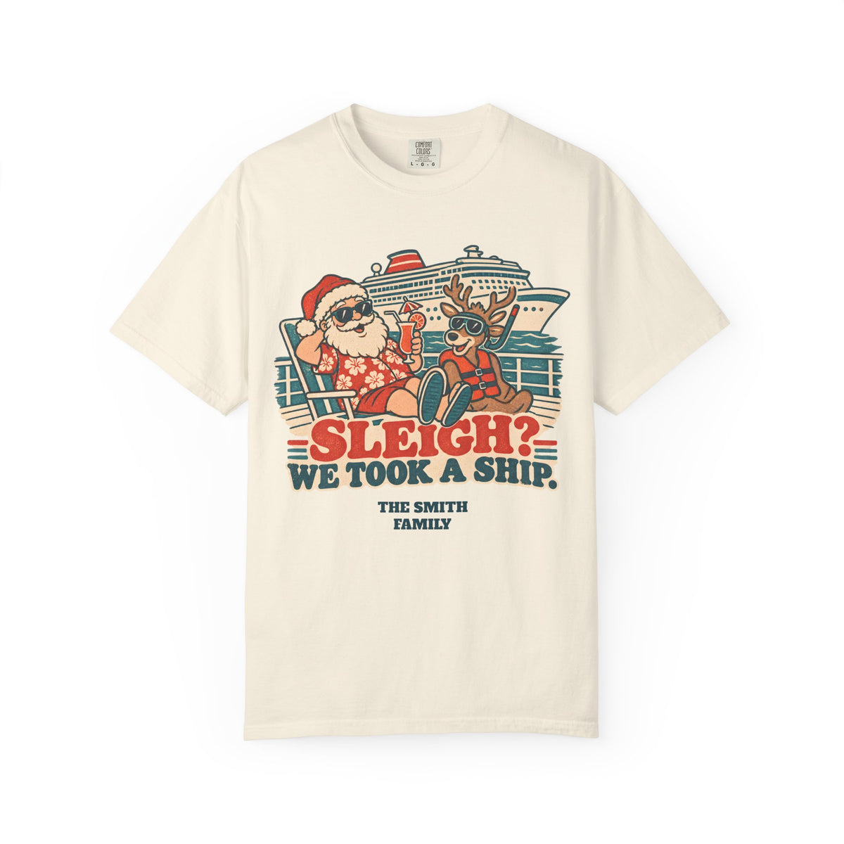 Custom Sleigh We Took a Ship Family Christmas Cruise Shirt