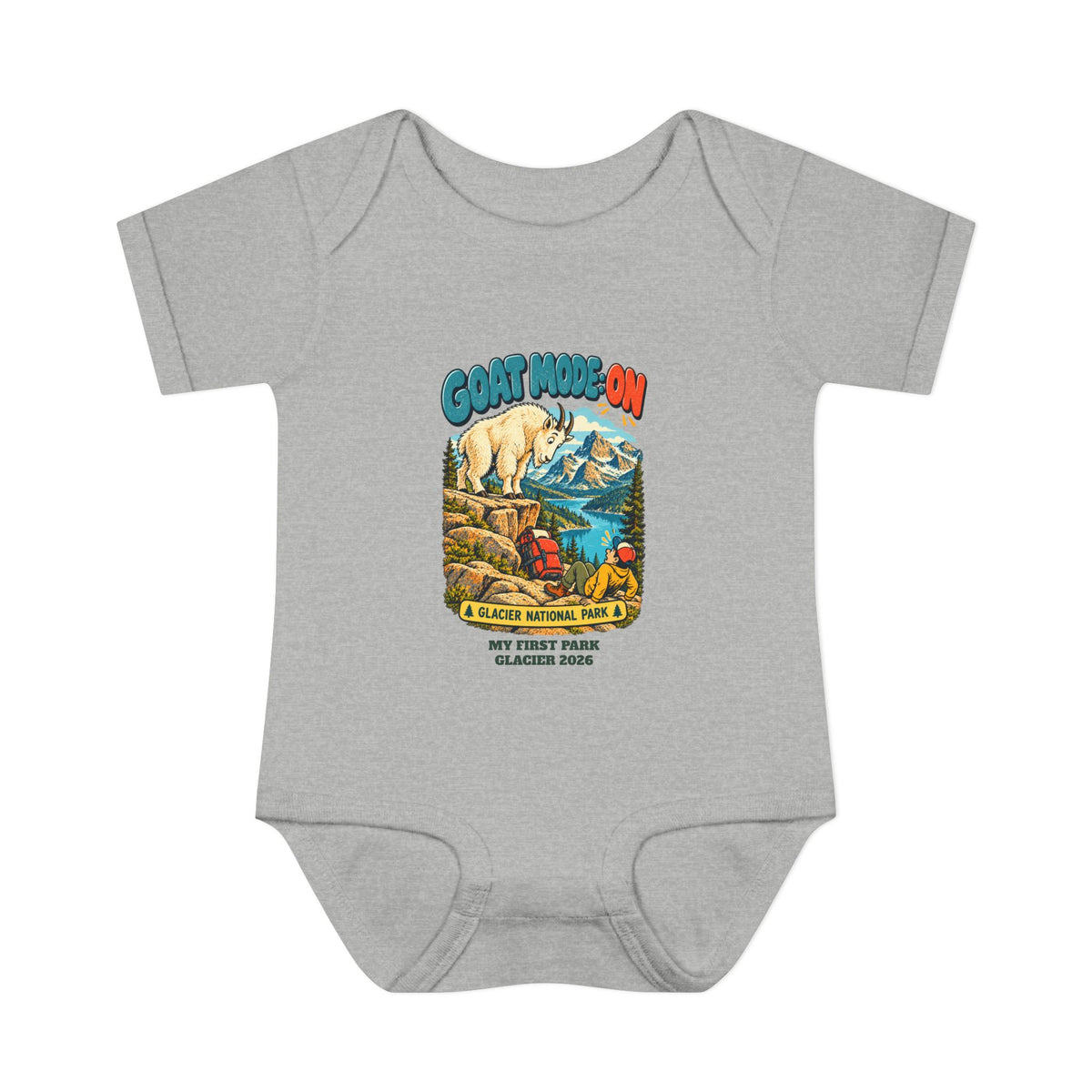 Custom Baby Glacier National Park Funny Goat Mode Onesie