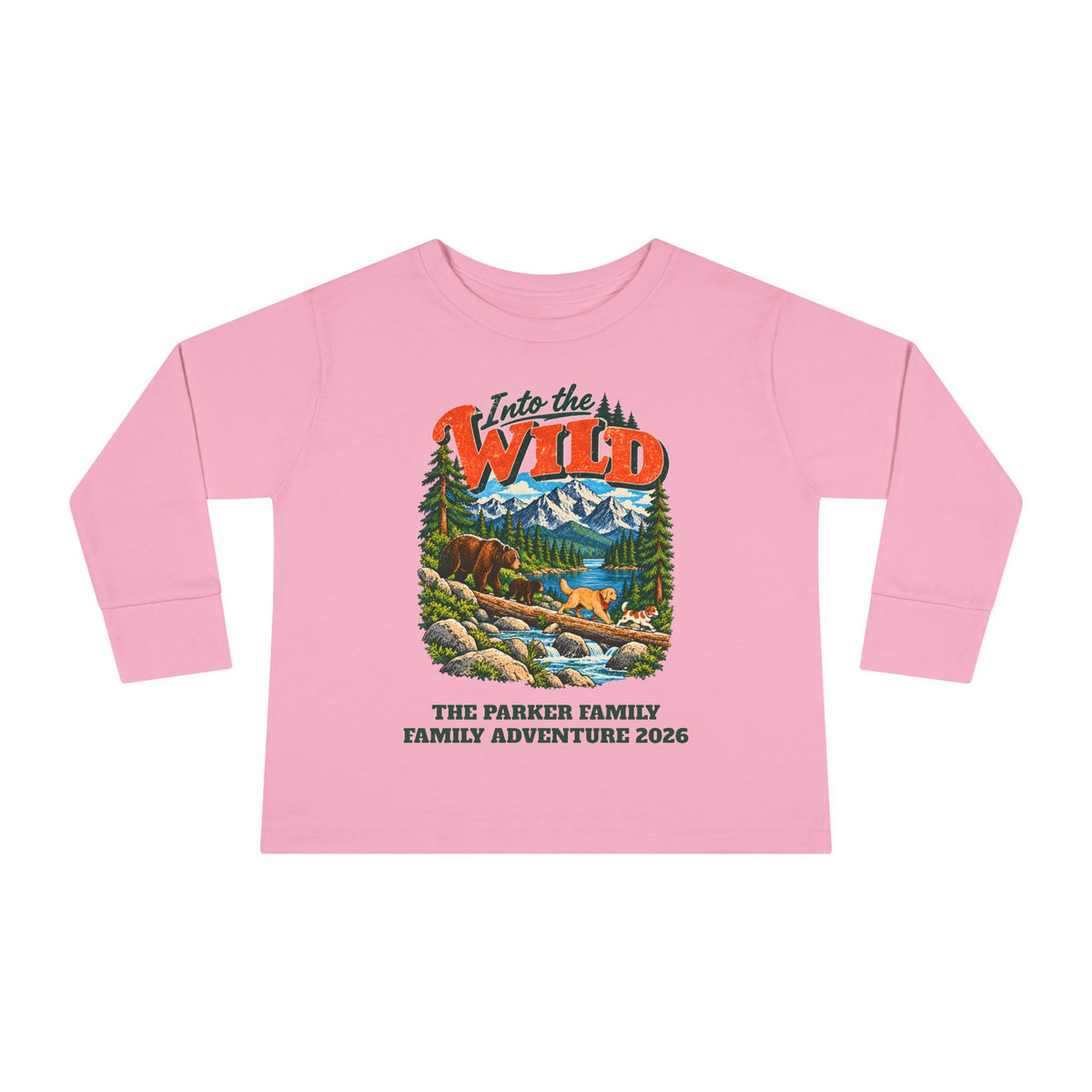 Custom Toddler Into the Wild Hiking Long Sleeve Shirt