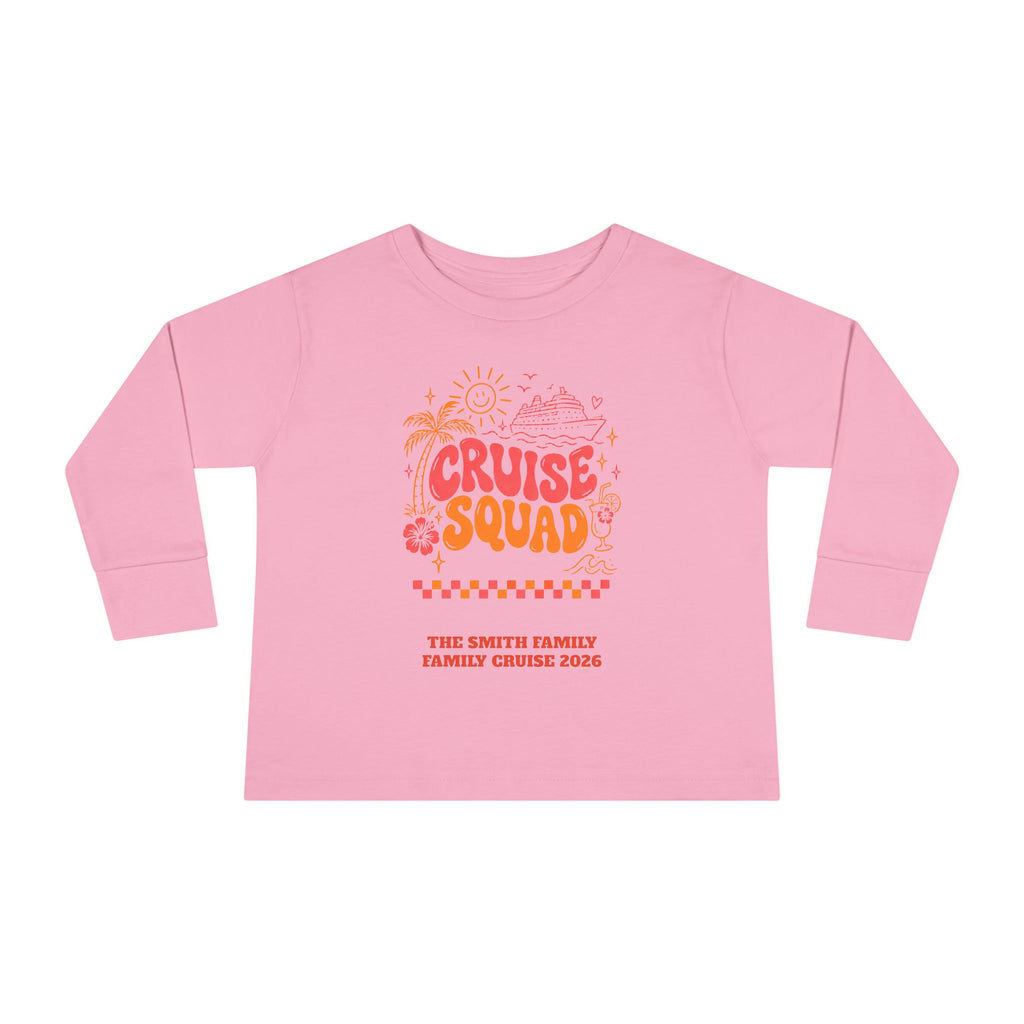 Custom Toddler Cruise Squad Retro Family Cruise Long Sleeve Shirt