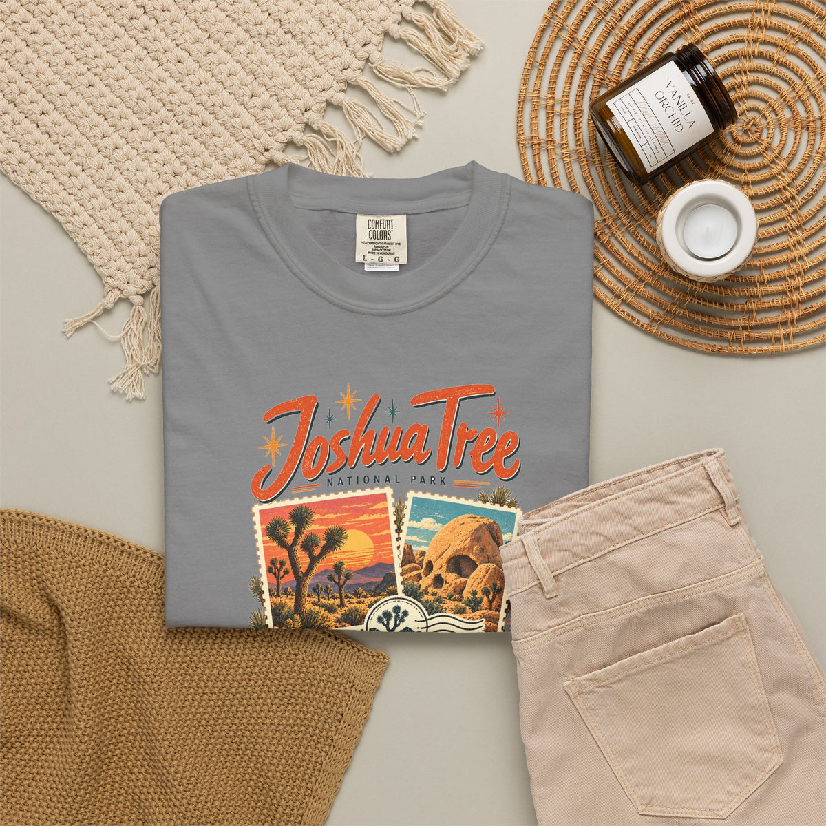 Custom Joshua Tree National Park Stamp Collage Shirt