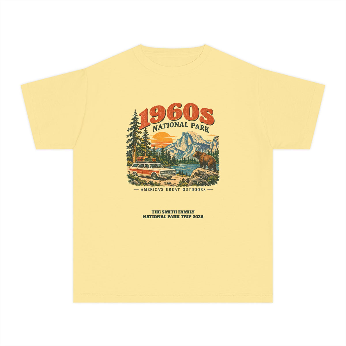 Custom Kids 1960s National Park Family Trip Shirt