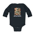 Custom Baby Christmas Adventures Vintage Stamp Long Sleeve Onesie