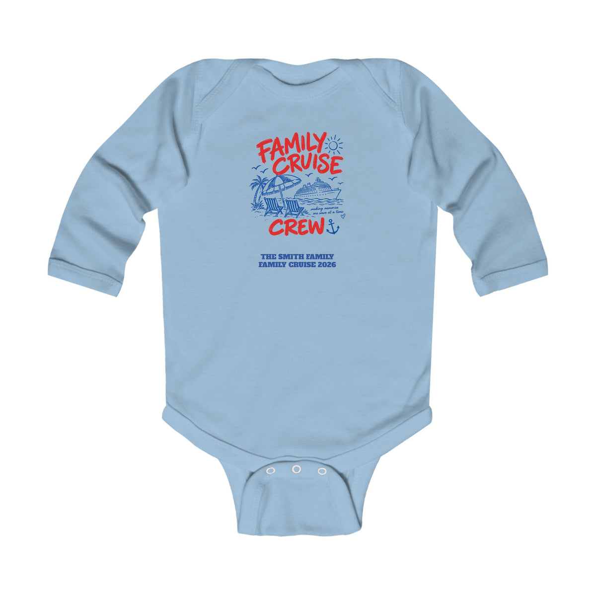 Custom Baby Family Cruise Crew Long Sleeve Onesie