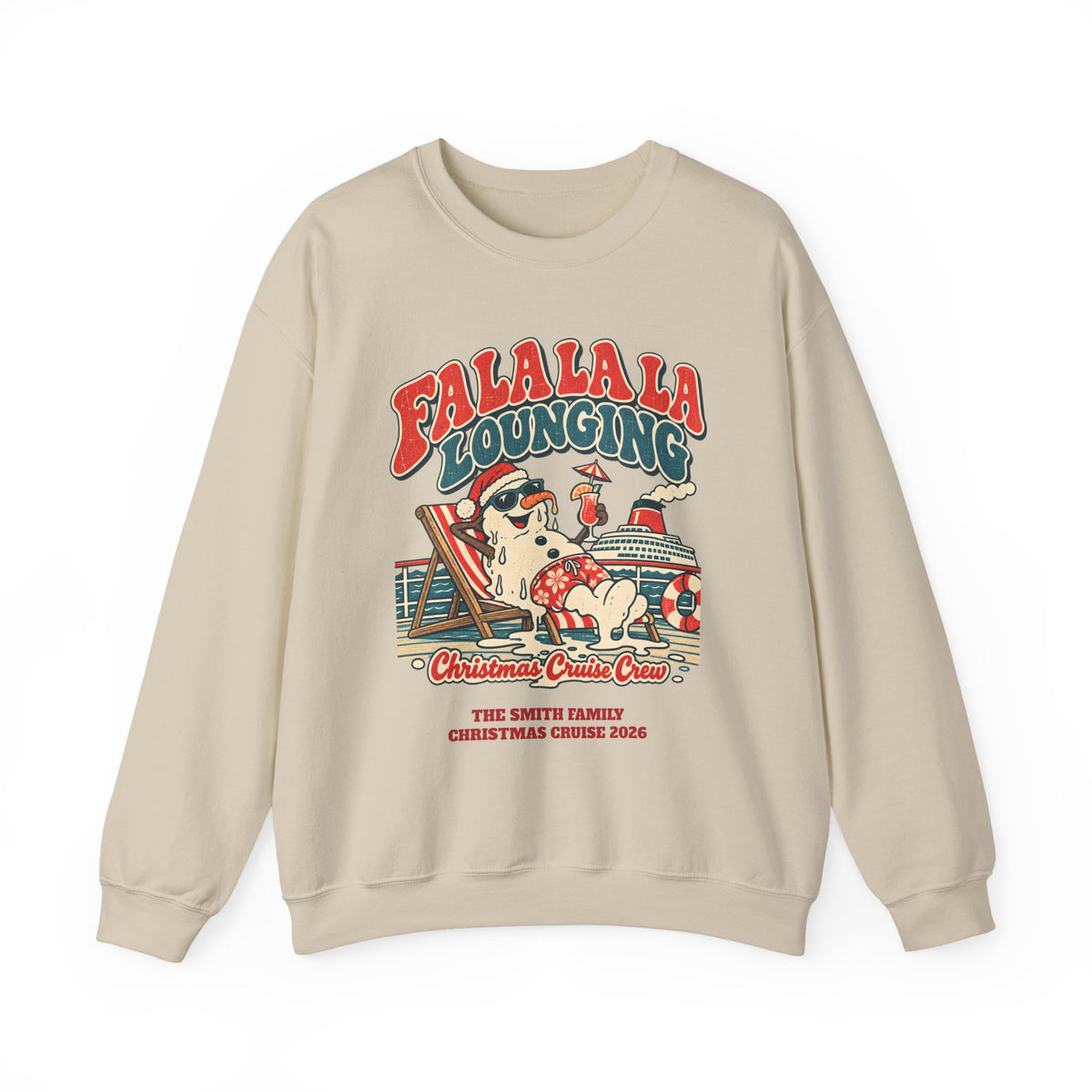 Custom Fa La La Lounging Family Christmas Cruise Sweatshirt