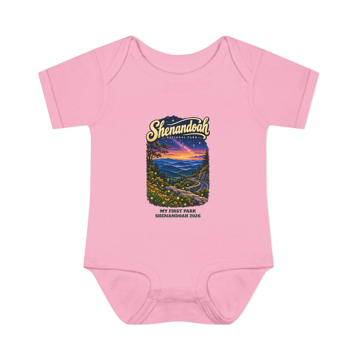 Custom Baby Shenandoah National Park Skyline Drive Night Sky Onesie