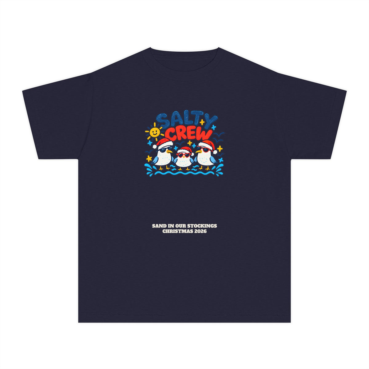 Custom Kids Salty Crew Beach Christmas Shirt