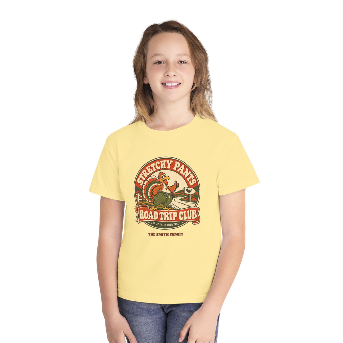 Custom Kids Stretchy Pants Thanksgiving Shirt